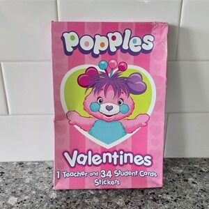 Popples Valentines Cards 35ct Stickers American Greetings 2001 Vintage Sealed‎